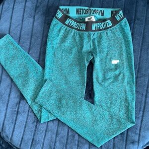 Myprotein Teal Leggings New Low Waist Compression Womens Size Small